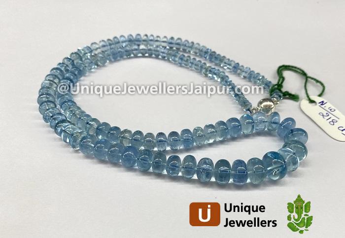 Aquamarine Far Smooth Roundelle Beads