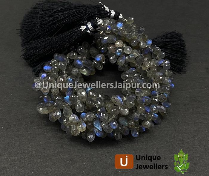 Labradorite Faceted Drops Beads