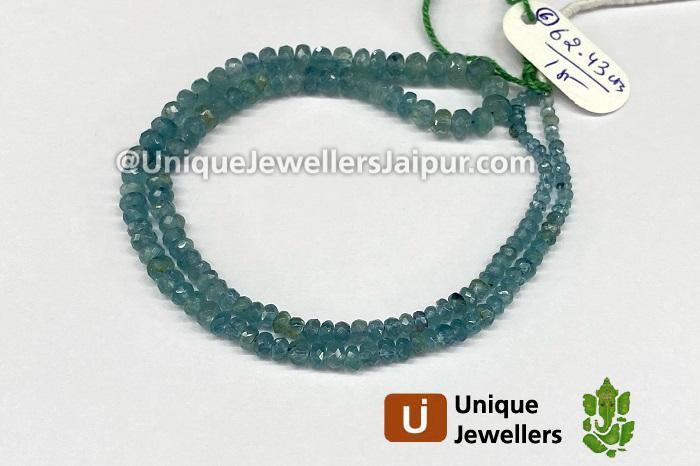 Paraiba Blue Tourmaline Faceted Roundelle Beads