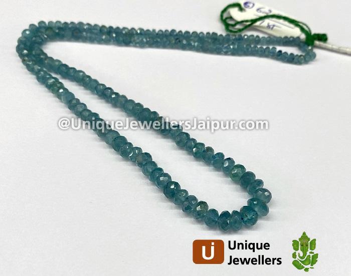 Paraiba Blue Tourmaline Faceted Roundelle Beads