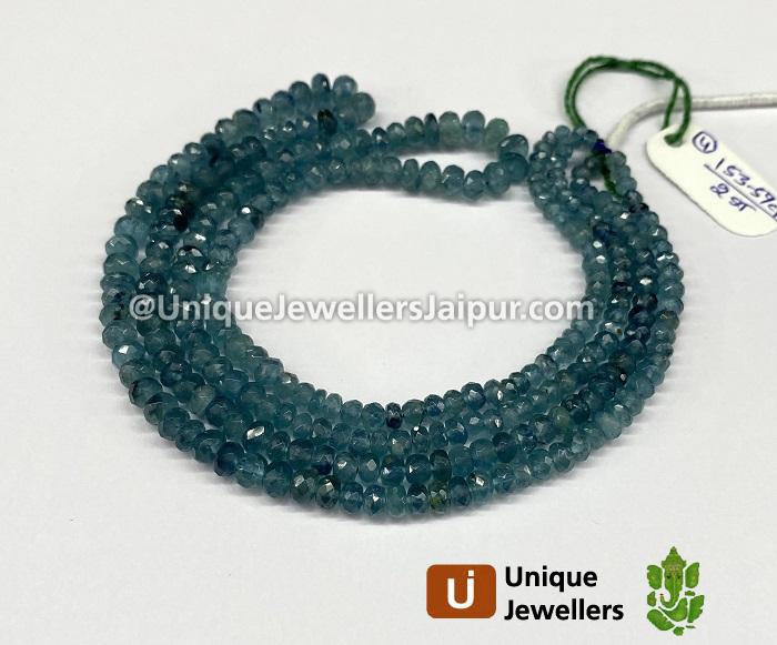 Blue Tourmaline Faceted Roundelle Beads