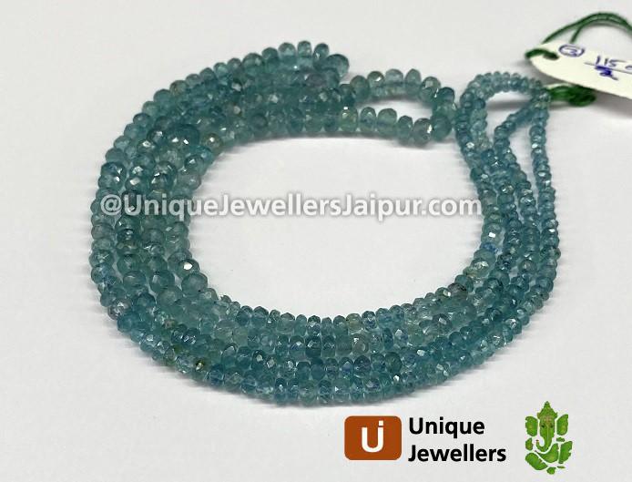 Paraiba Blue Tourmaline Faceted Roundelle Beads