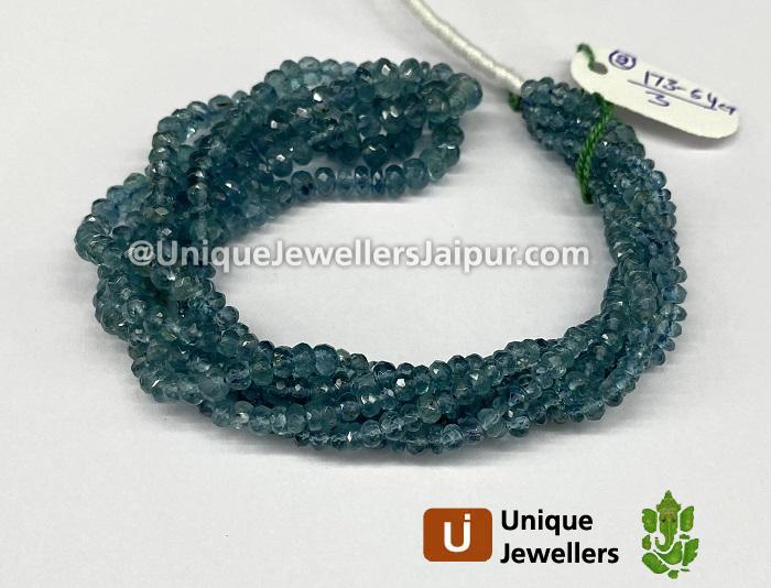 Blue Tourmaline Faceted Roundelle Beads