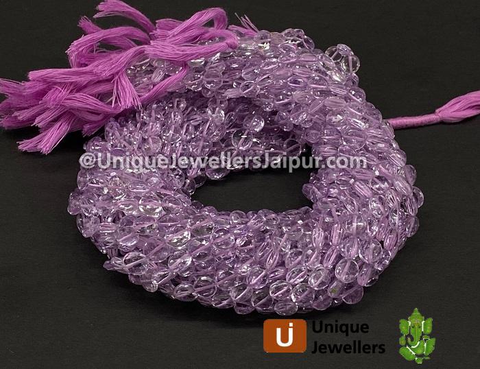 Pink Amethyst Faceted Coin Beads