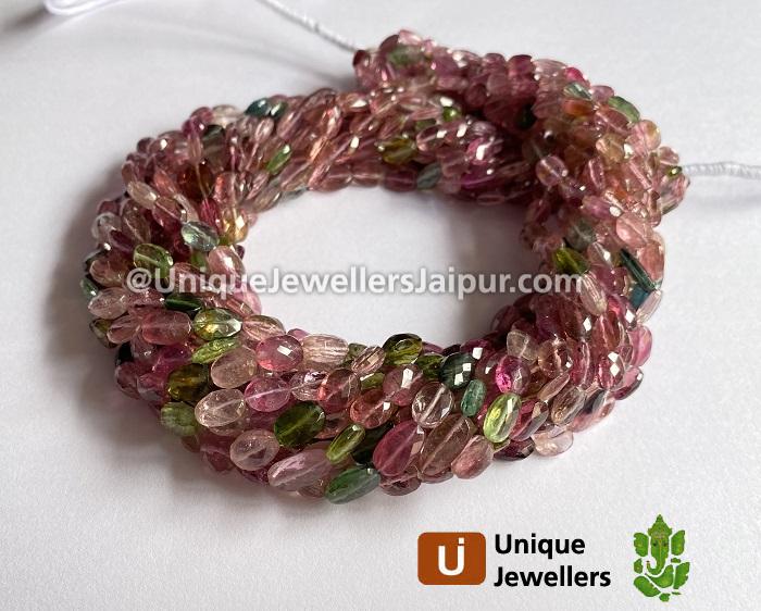 Tourmaline Faceted Oval Beads