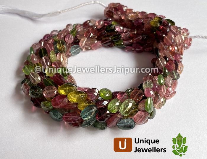 Tourmaline Far Faceted Oval Beads