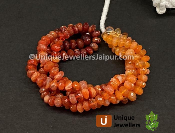 Fire Opal Far Faceted Roundelle Beads