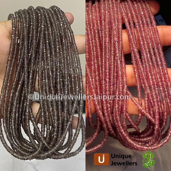 Colour Change Garnet Faceted Tyre Beads