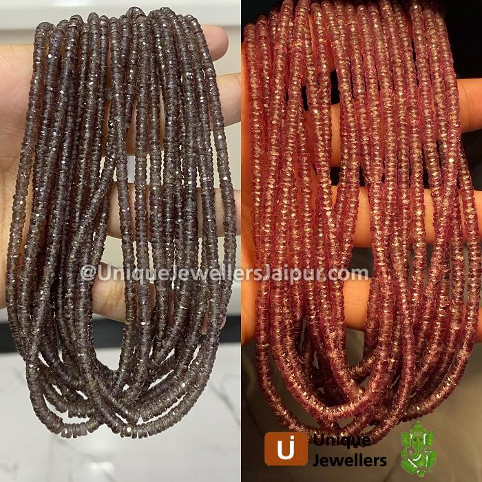 Colour Change Garnet Far Faceted Tyre Beads