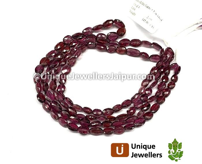 Rhodolite Garnet Faceted Oval Beads