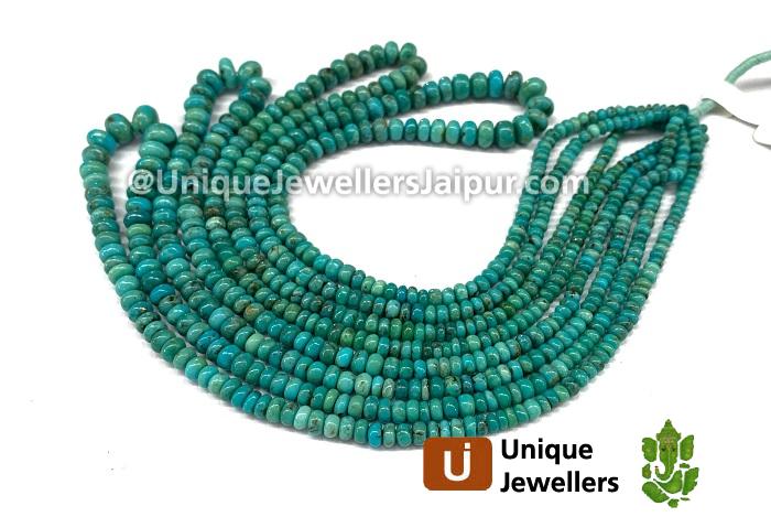 Natural Greenish Blue Turquoise Smooth Roundelle Beads