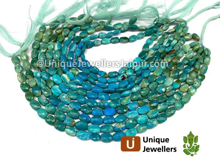 Natural Blue Opalina Shaded Faceted Oval Beads