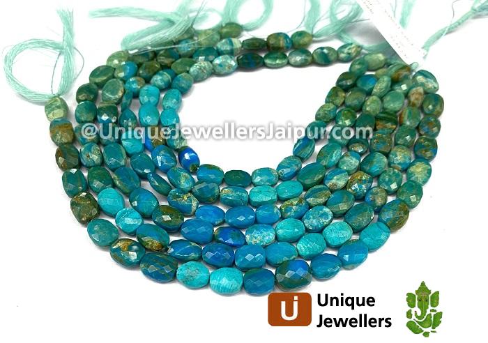 Natural Blue Opalina Shaded Far Faceted Oval Beads