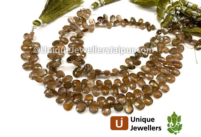 Pink Andalusite Faceted Pear Beads