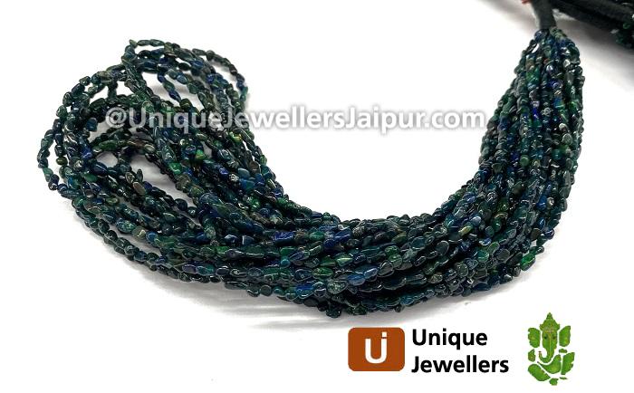Bluish Black Ethiopian Opal Smooth Nugget Beads