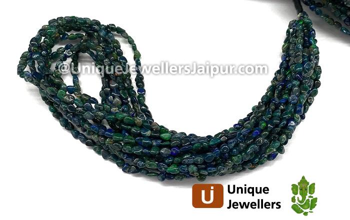 Bluish Green Ethiopian Opal Smooth Nugget Beads
