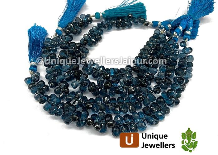 London Blue Topaz Far Faceted Drop Beads