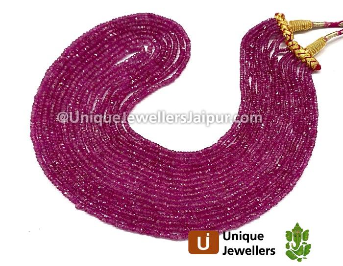 Natural Pink Sapphire Faceted Roundelle Beads