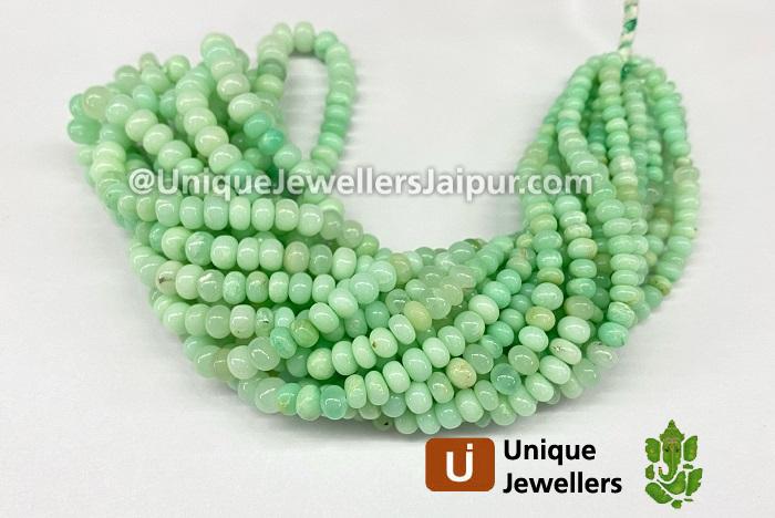 Mint Chrysoprase Smooth Roundelle Beads
