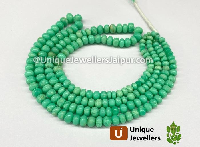 Deep Apple Green Mint Chrysoprase Smooth Roundelle Beads