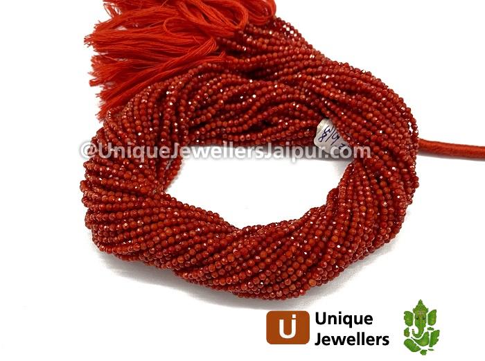 Red Coral Micro Cut Round Beads
