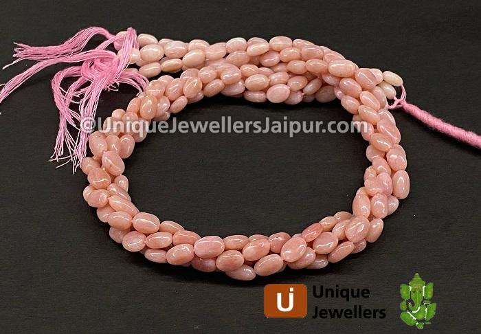 Pink Opal Smooth Oval Beads