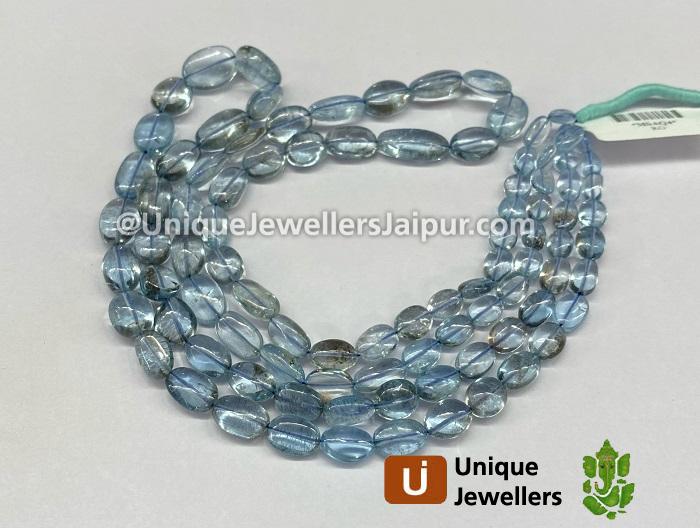 Moss Aquamarine Smooth Oval Nugget Beads