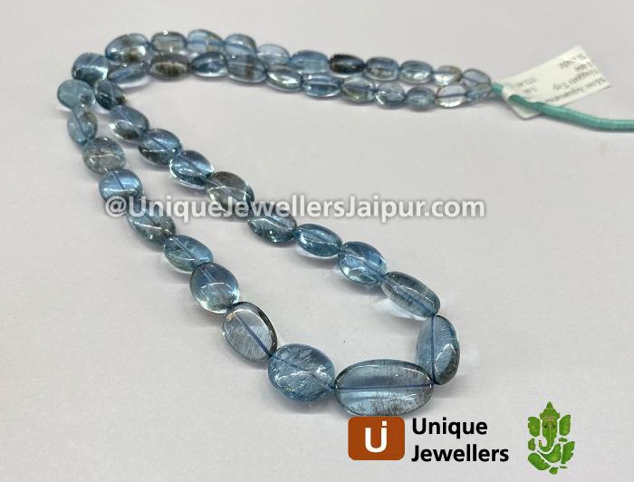 Moss Aquamarine Smooth Oval Nugget Beads