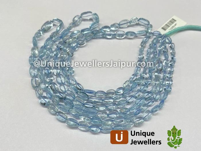 Aquamarine Smooth Oval Nugget Beads