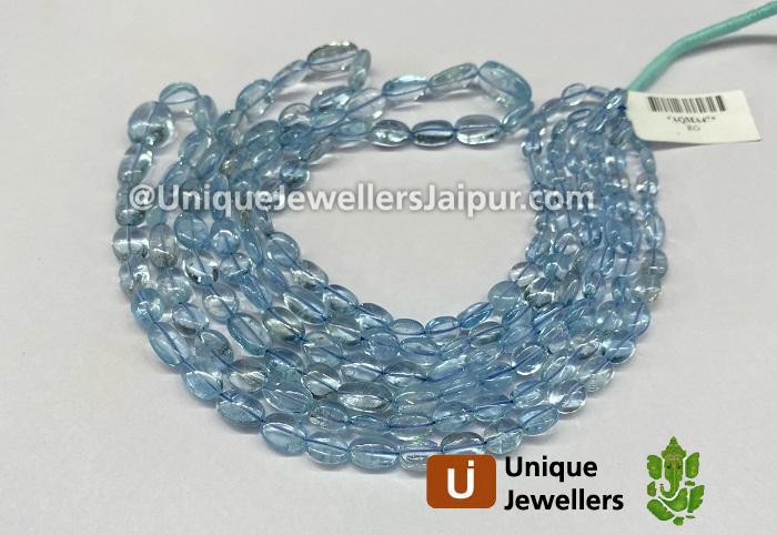 Aquamarine Smooth Oval Nugget Beads