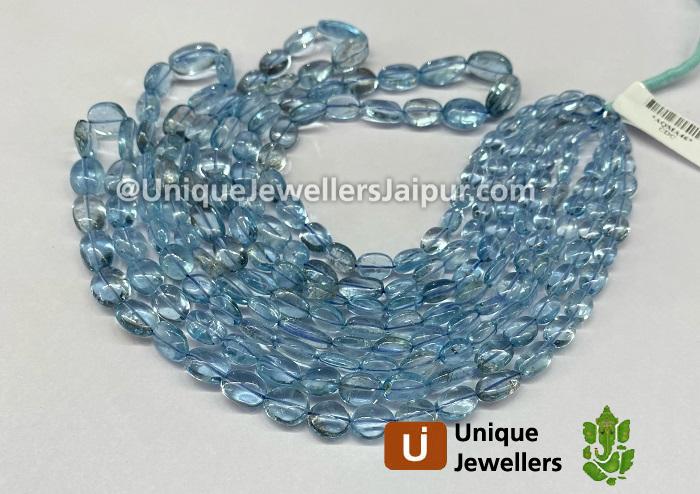 Aquamarine Smooth Oval Nugget Beads