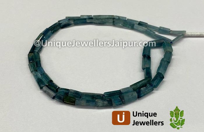 Indicolite Blue Tourmaline Step Cut Pipe Beads