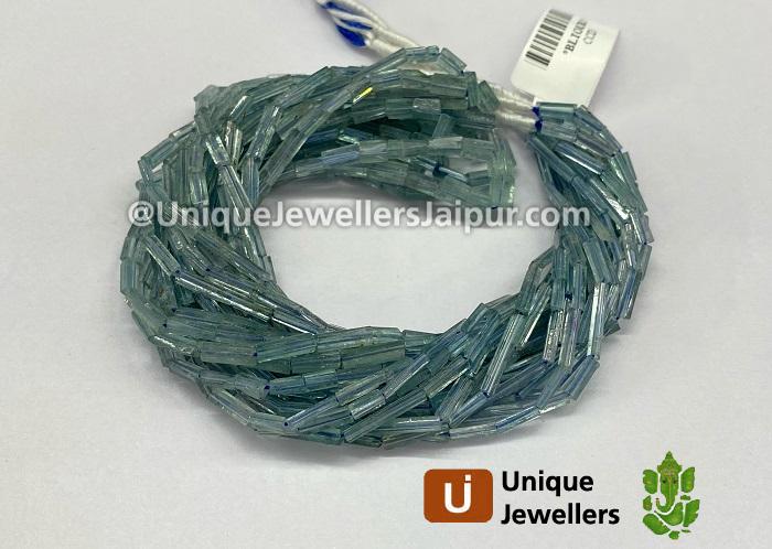 Blue Tourmaline Step Cut Pipe Beads