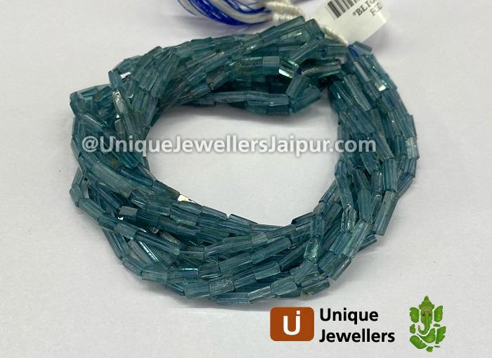 Indicolite Blue Tourmaline Step Cut Pipe Beads