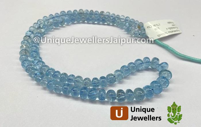 Aquamarine Smooth Roundelle Beads