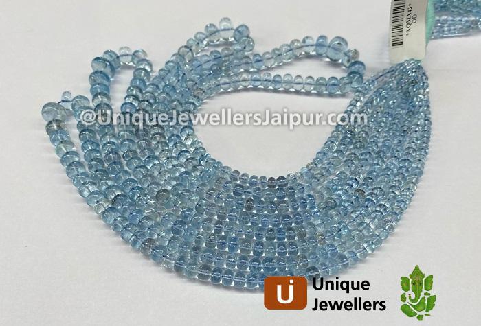 Aquamarine Smooth Roundelle Beads