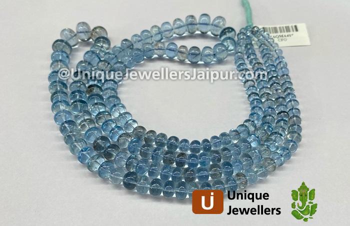 Aquamarine Smooth Roundelle Beads