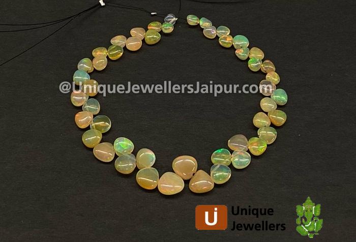 Orange Ethiopian Opal Smooth Heart Beads