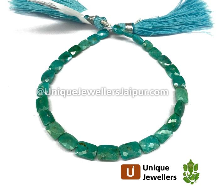 Natural Green Turquoise Faceted Chicklet Beads