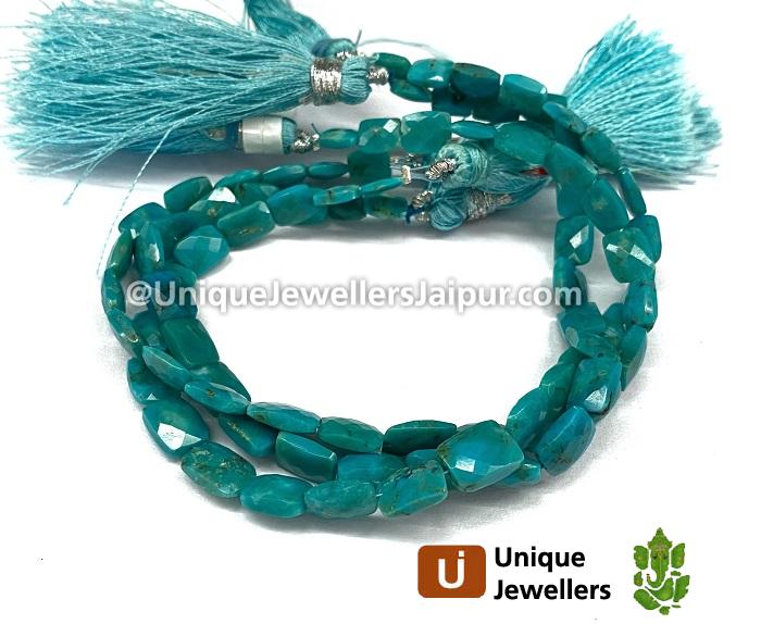 Natural Blue Turquoise Faceted Chicklet Beads
