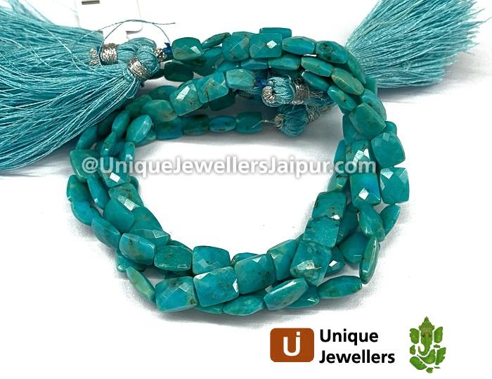 Natural Sky Blue Turquoise Faceted Chicklet Beads