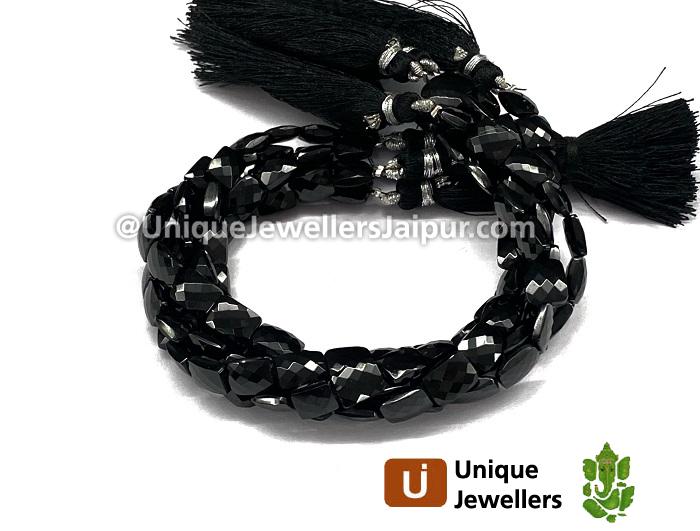 Black Spinel Far Faceted Chicklet Beads