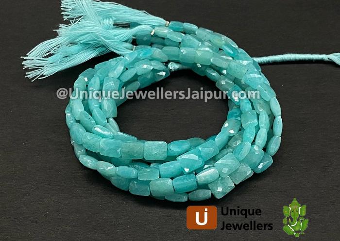 Deep Amazonite Faceted Chicklet Beads