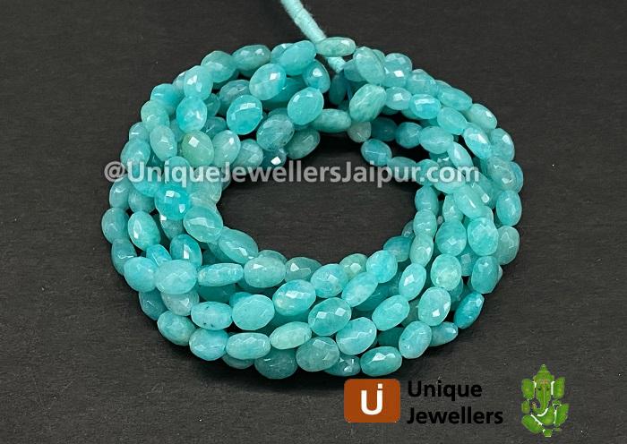 Deep Amazonite Faceted Oval Beads