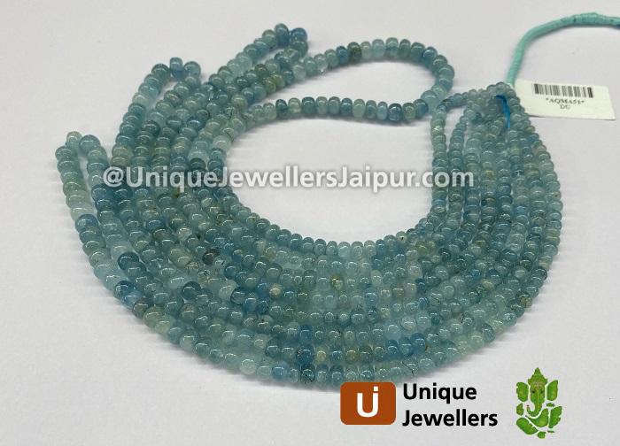 Milky Aquamarine Smooth Roundelle Beads