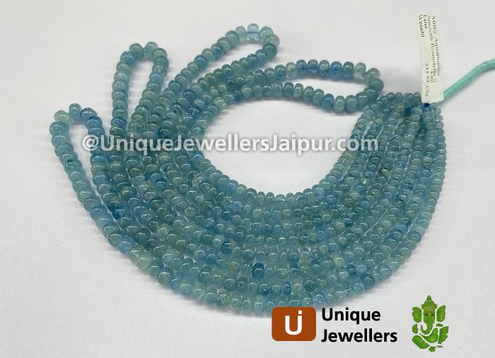Milky Aquamarine Smooth Roundelle Beads