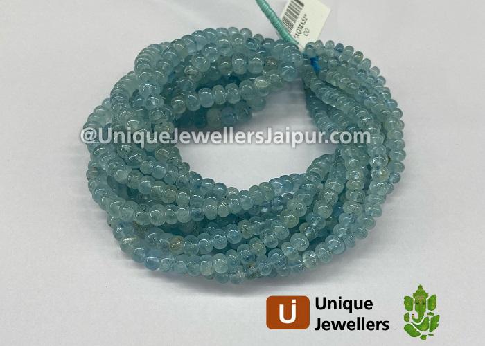 Milky Aquamarine Smooth Roundelle Beads