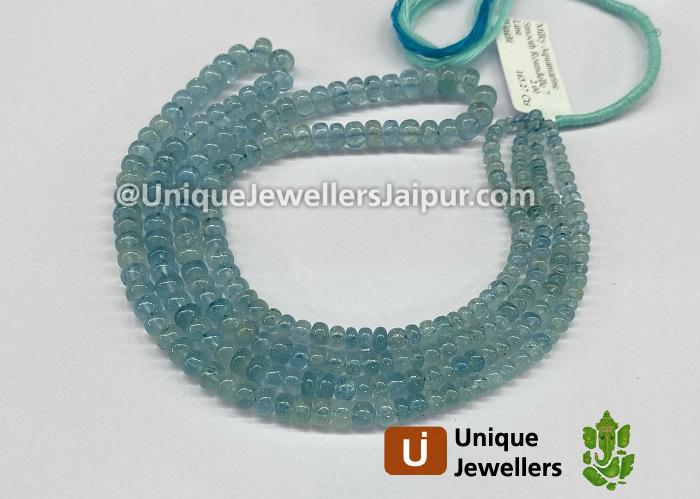 Milky Aquamarine Smooth Roundelle Beads