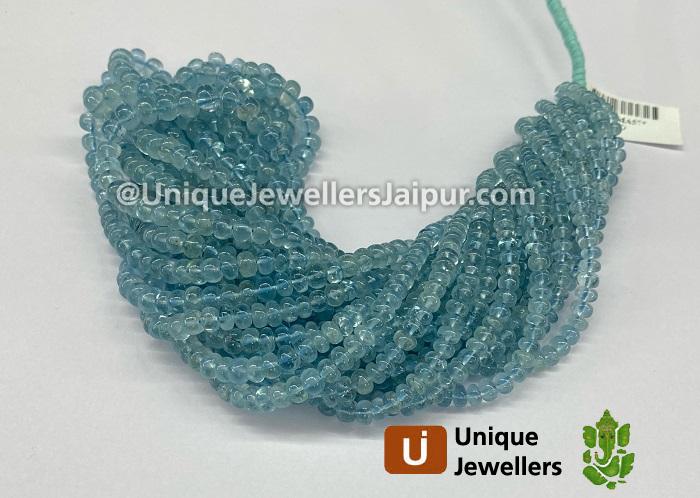 Aquamarine Smooth Roundelle Beads