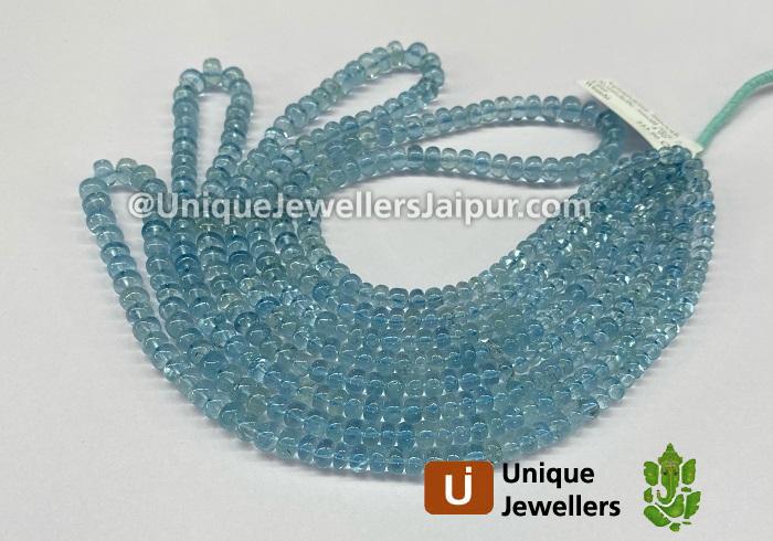 Aquamarine Smooth Roundelle Beads